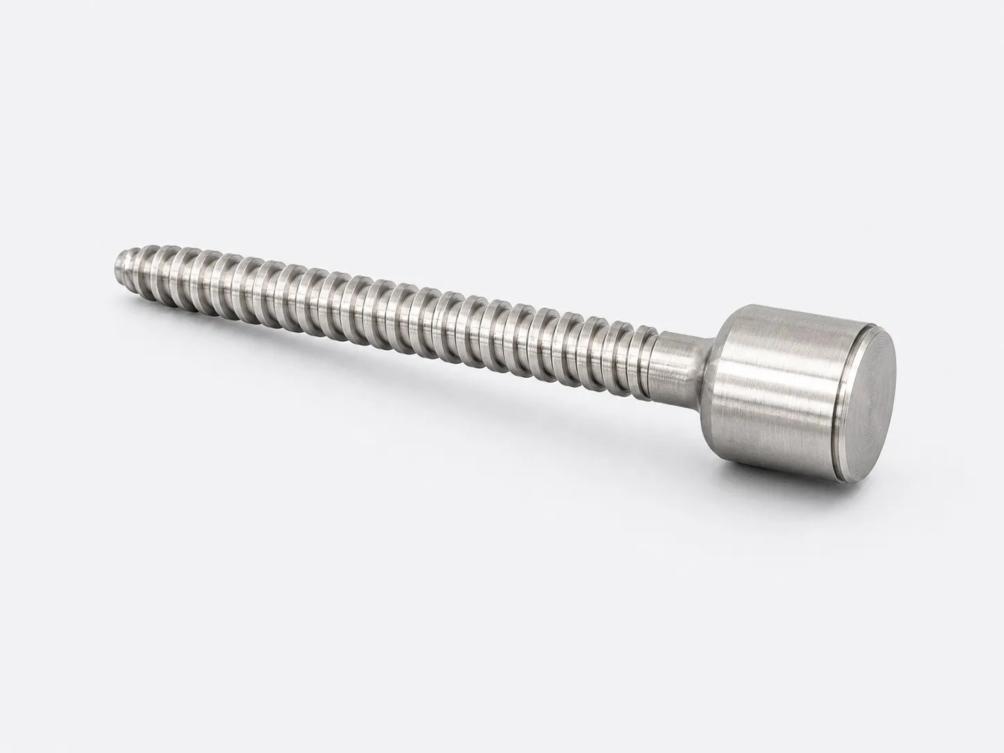 Special machined screw with long thread and cylindrical head.