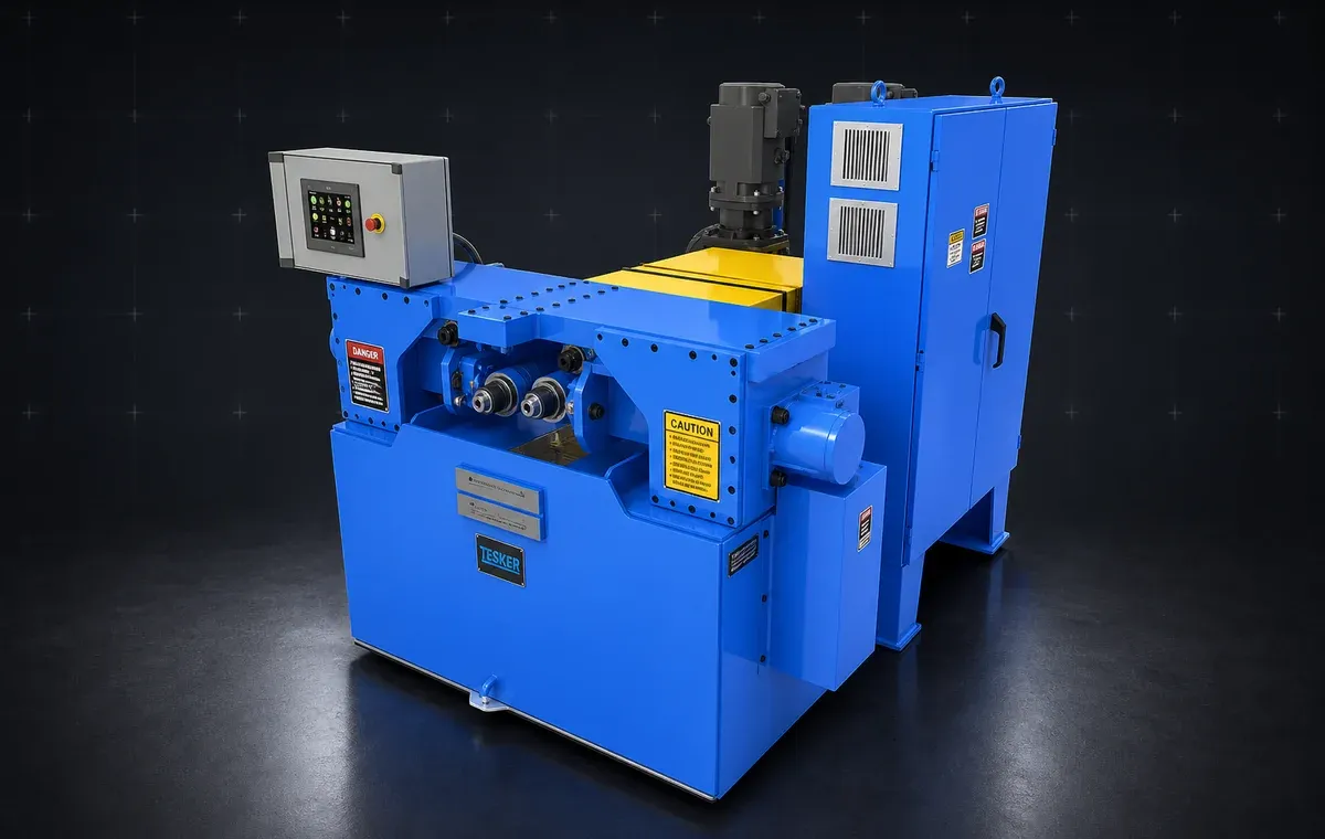 Thread rolling machine for auxiliary metalworking operations.